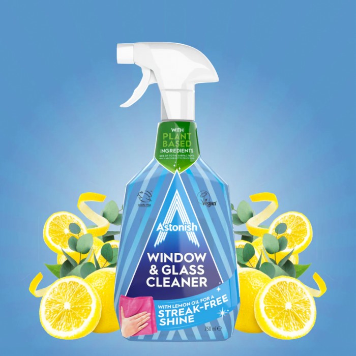 Средство для мытья окон и стекла без разводов Astonish, 750 мл - 